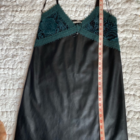 NWOT Zara Trafaluc Collection Embroyed Faux Leather Midi Dress - Picture 6 of 7